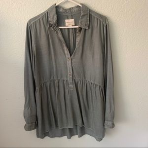 Button Down Babydoll Top
